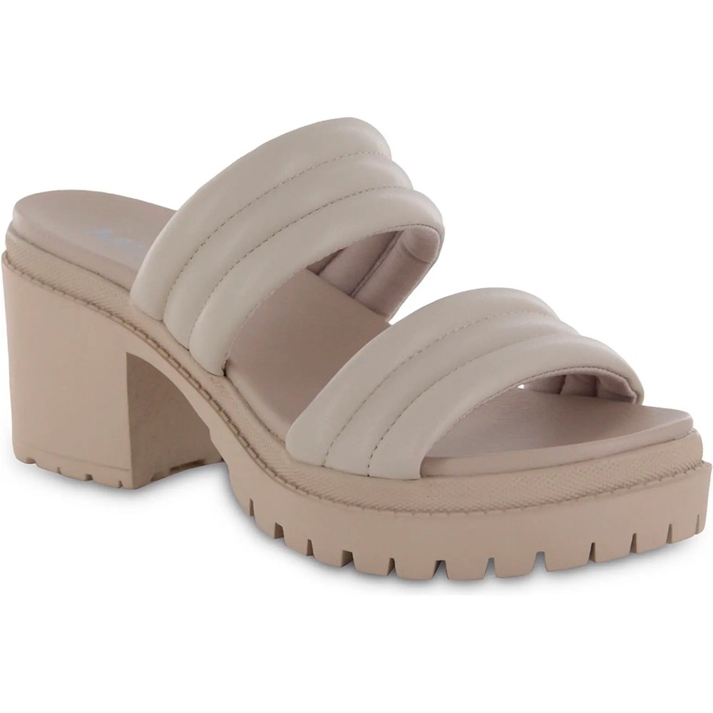 MIA Leelah Strappy Block Heel Sandal - Cement Nappa SIZE 7